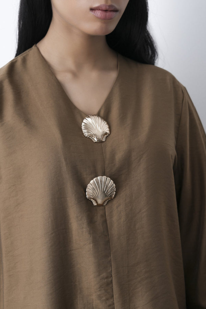 BROWN SEA TREASURES BLOUSE