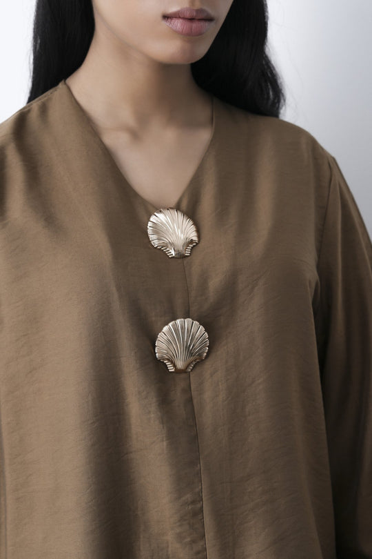 BROWN SEA TREASURES BLOUSE