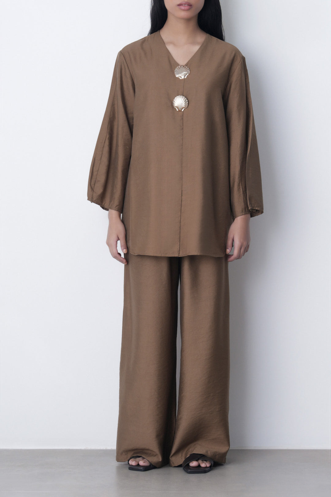 BROWN SEA TREASURES BLOUSE