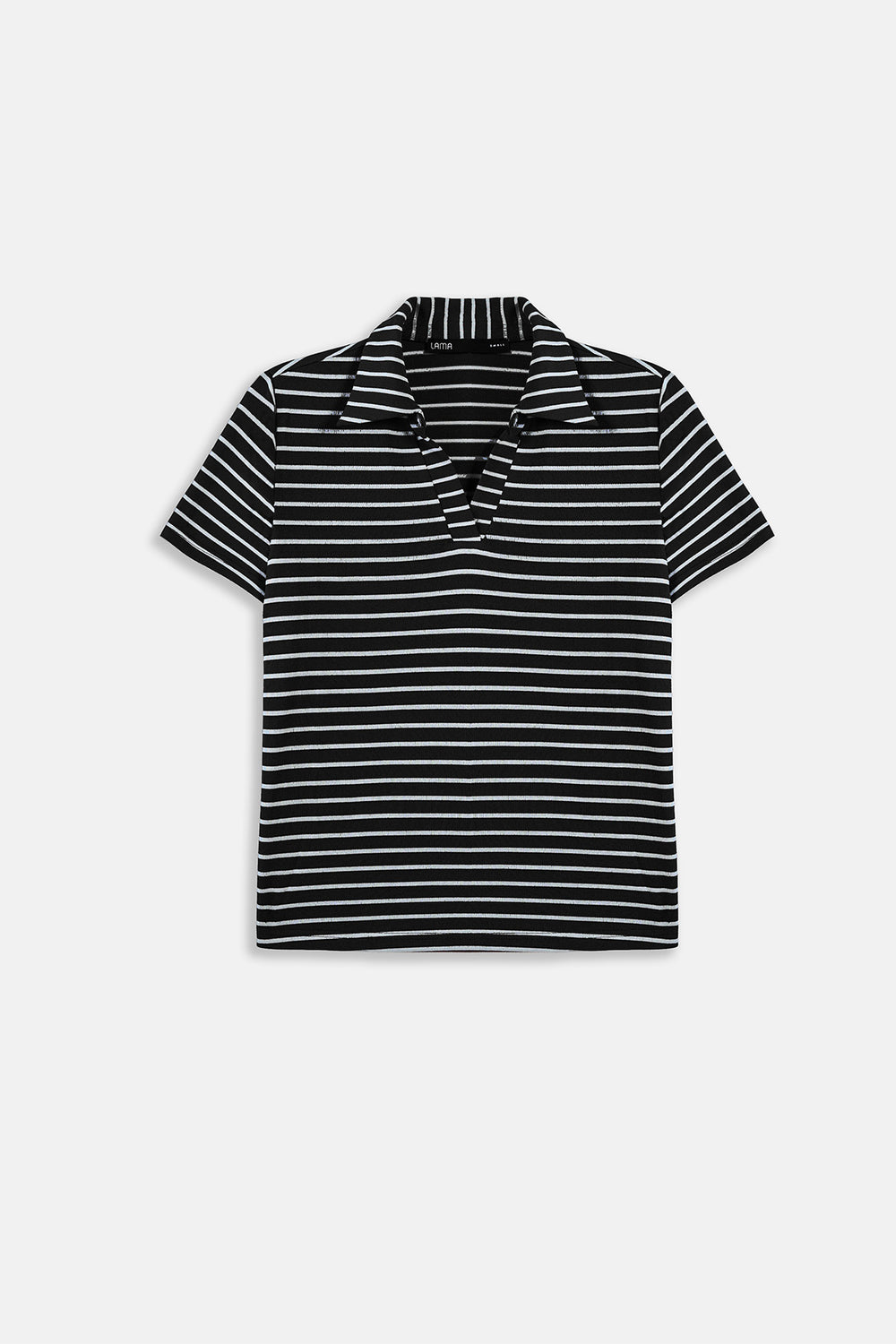 BLACK WHITE YARN DYED HENLEY