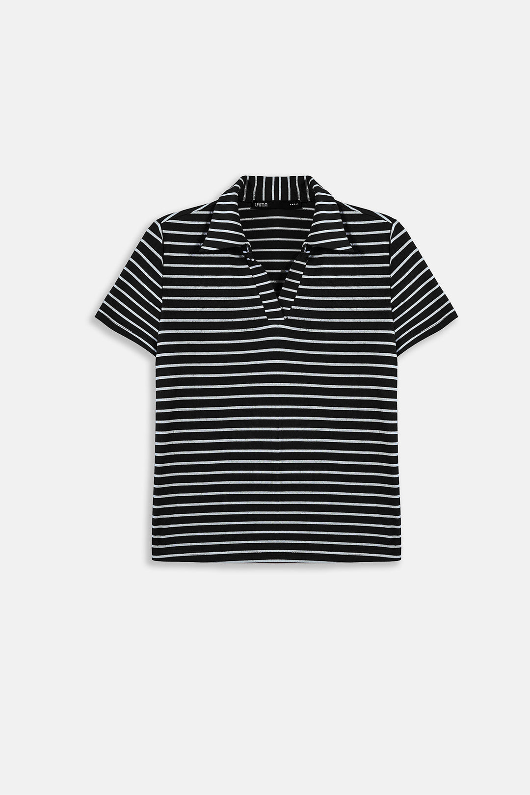 BLACK WHITE YARN DYED HENLEY