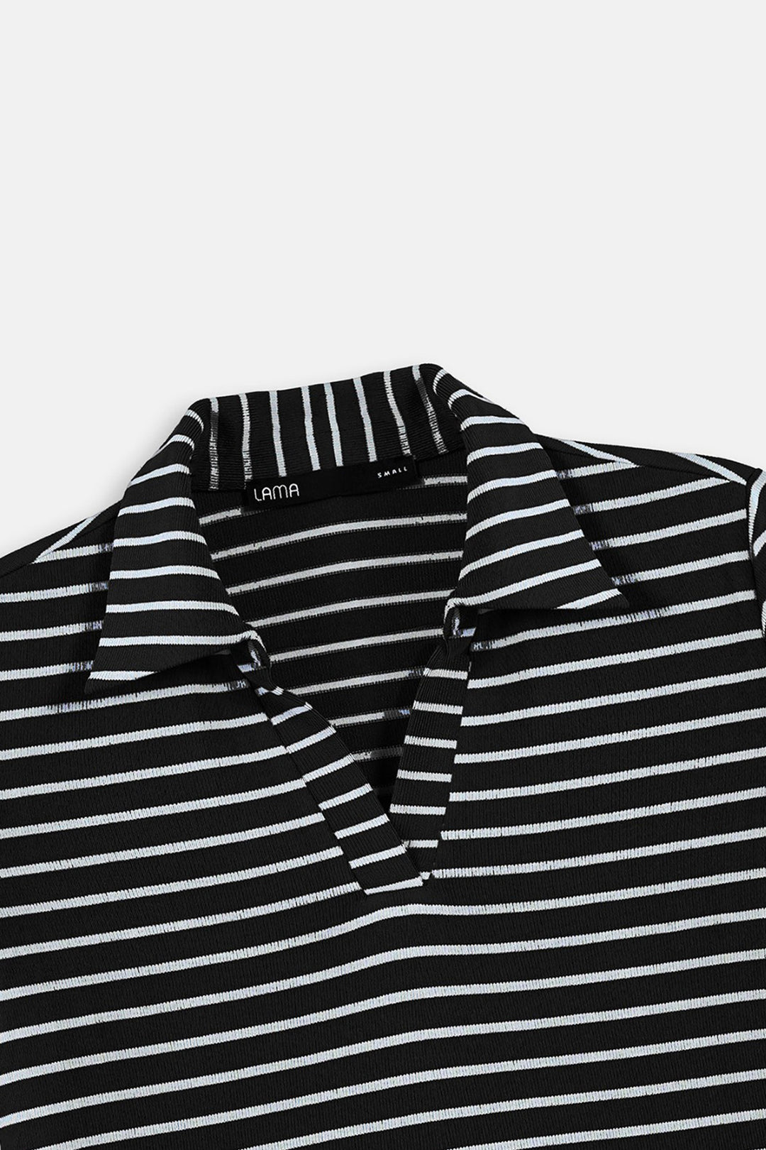 BLACK WHITE YARN DYED HENLEY