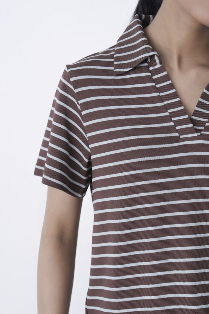 BROWN GREY YARN DYED HENLEY