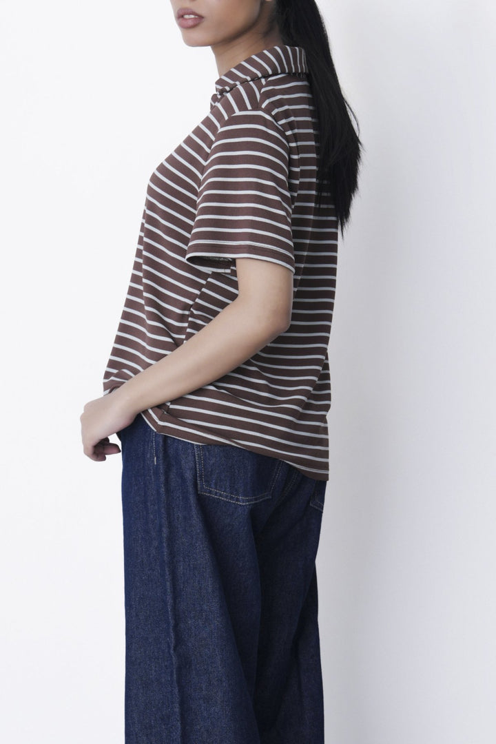BROWN GREY YARN DYED HENLEY