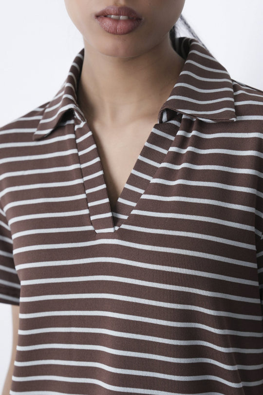 BROWN GREY YARN DYED HENLEY