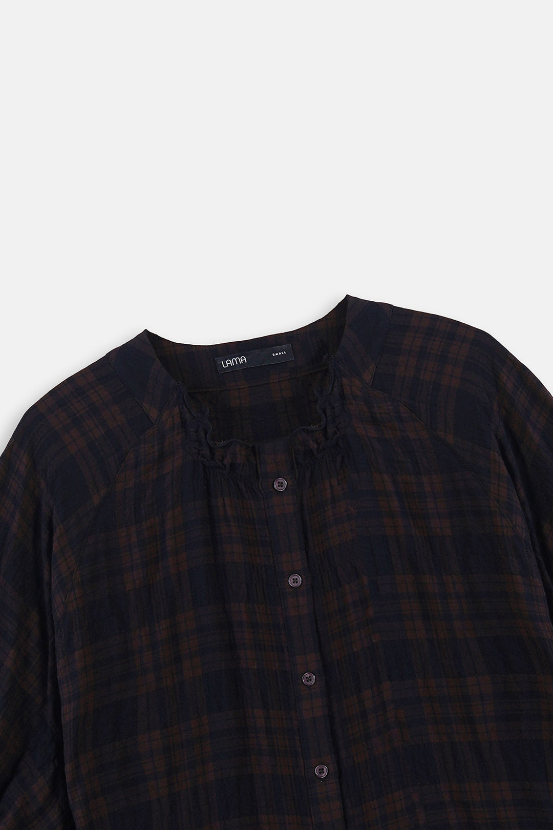 BROWN PLAID LOOSE BLOUSE