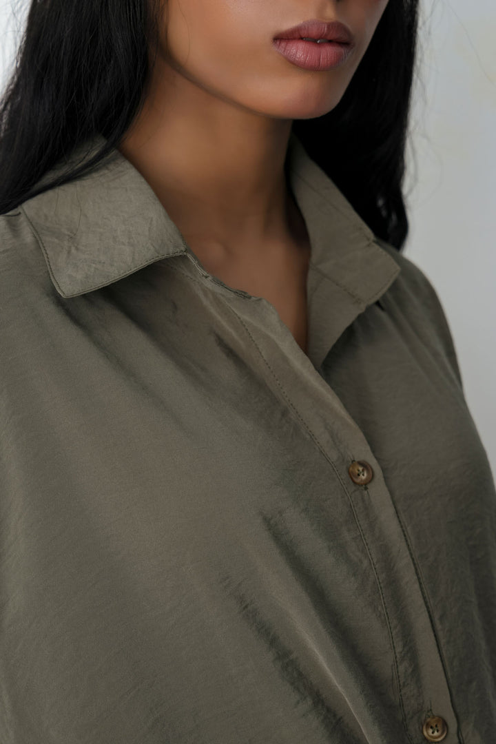 OLIVE STONEWASH TUNIC