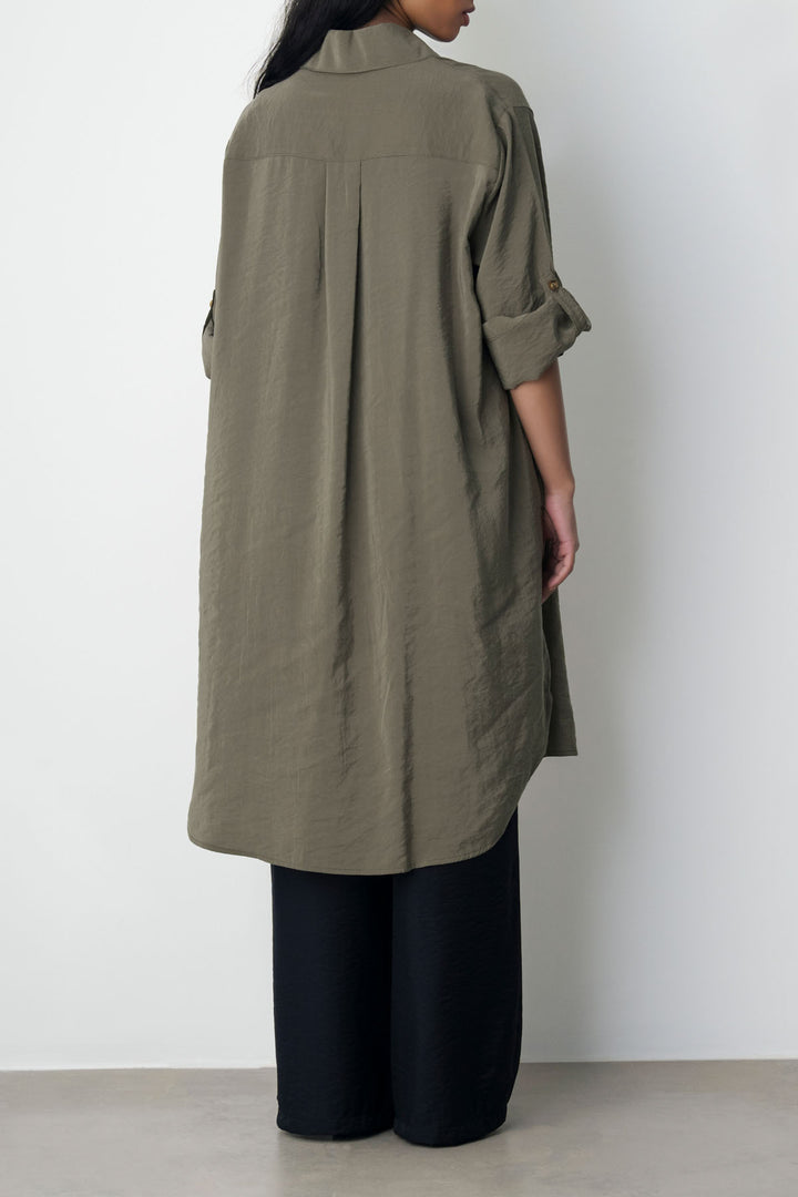 OLIVE STONEWASH TUNIC