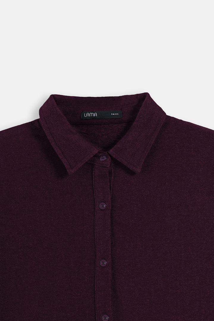 MAROON BOXY KNIT SHIRT