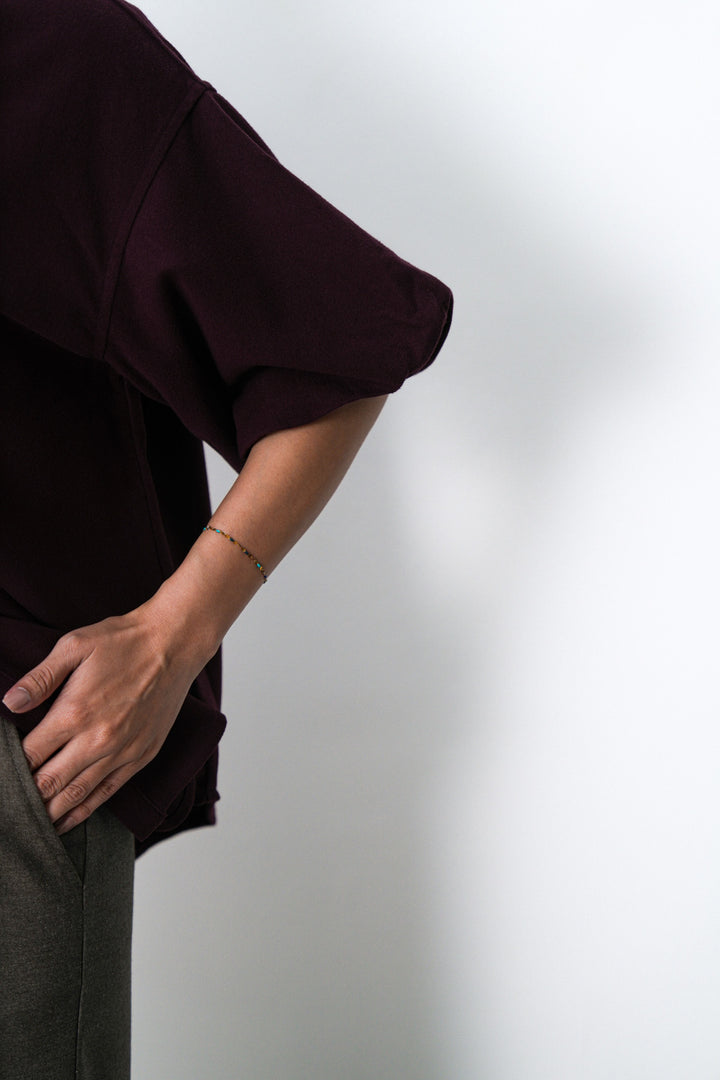 MAROON BOXY KNIT SHIRT