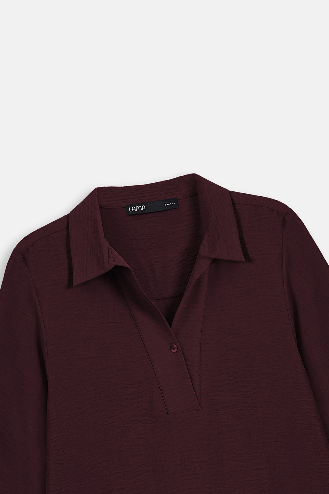 WINE SLINKY HALF PLACKET BLOUSE