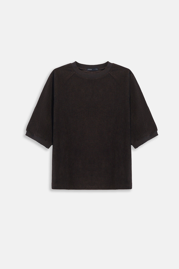 BROWN CORDUROY STRETCHY SHIRT