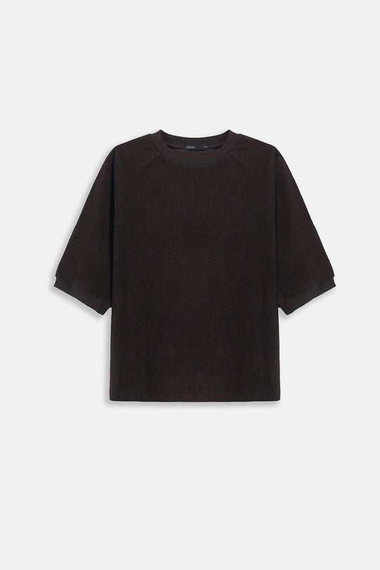 BROWN CORDUROY STRETCHY SHIRT
