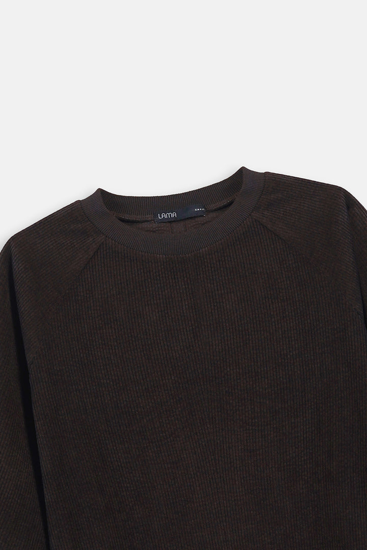 BROWN CORDUROY STRETCHY SHIRT