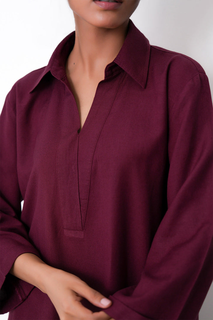 RELAXED COLLARED TOP