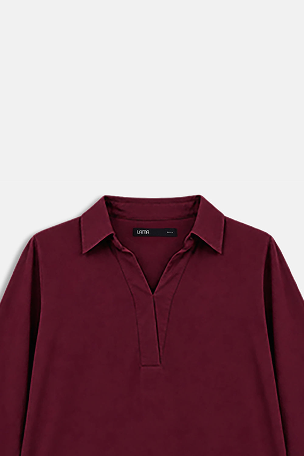 BURGUNDY RELAXED COLLARED TOP