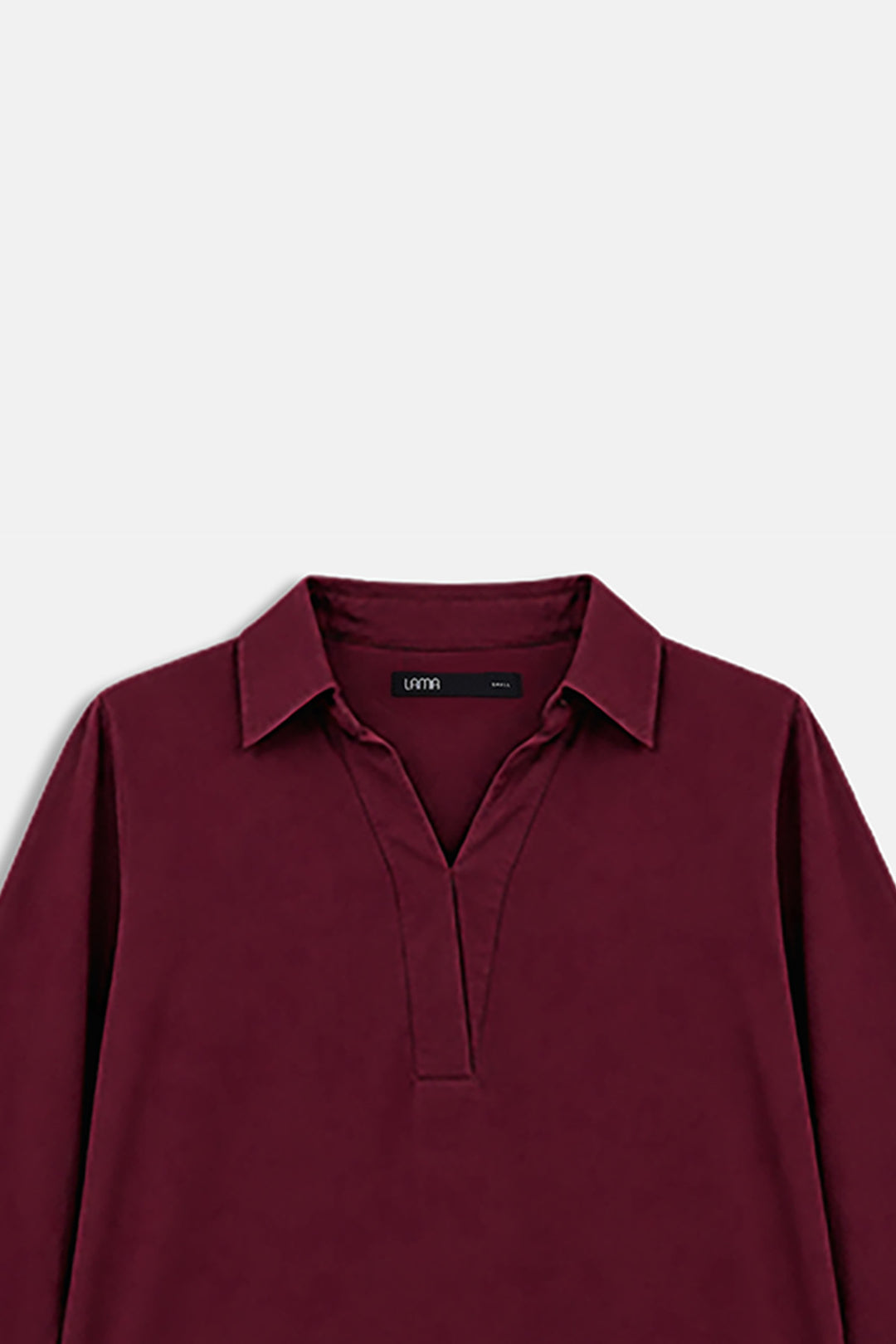 BURGUNDY RELAXED COLLARED TOP