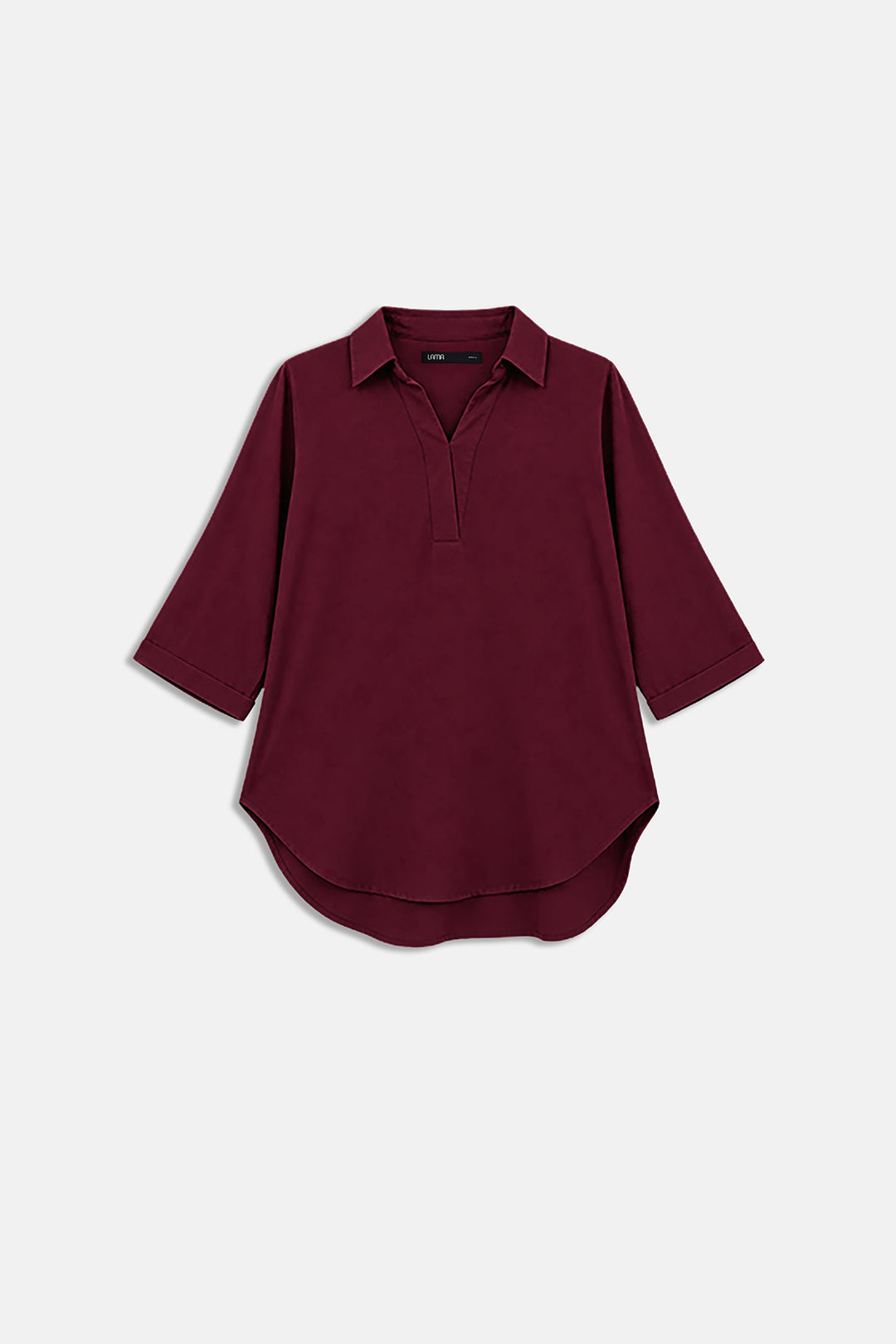 BURGUNDY RELAXED COLLARED TOP