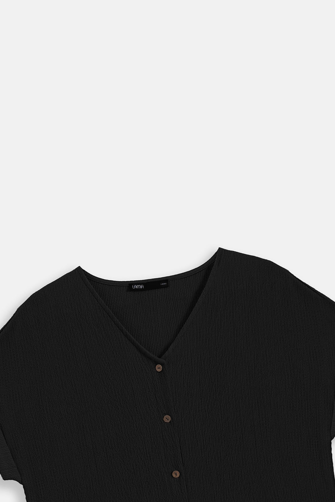 BLACK V-NECK KNIT BLOUSE