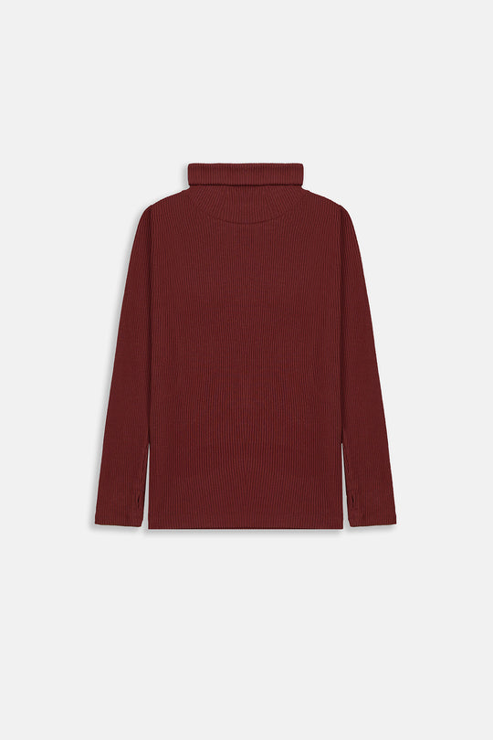 RUST SOFT KNIT PULLOVER
