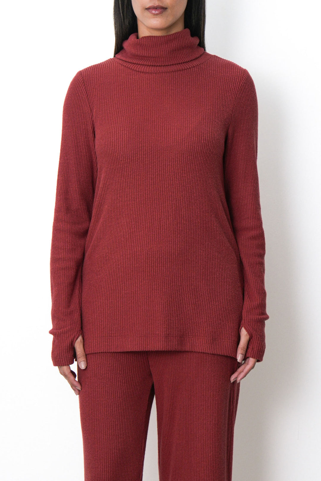 RUST SOFT KNIT PULLOVER