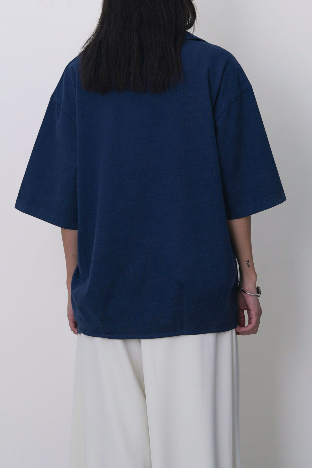 NAVY RELAXED POPOVER SHIRT