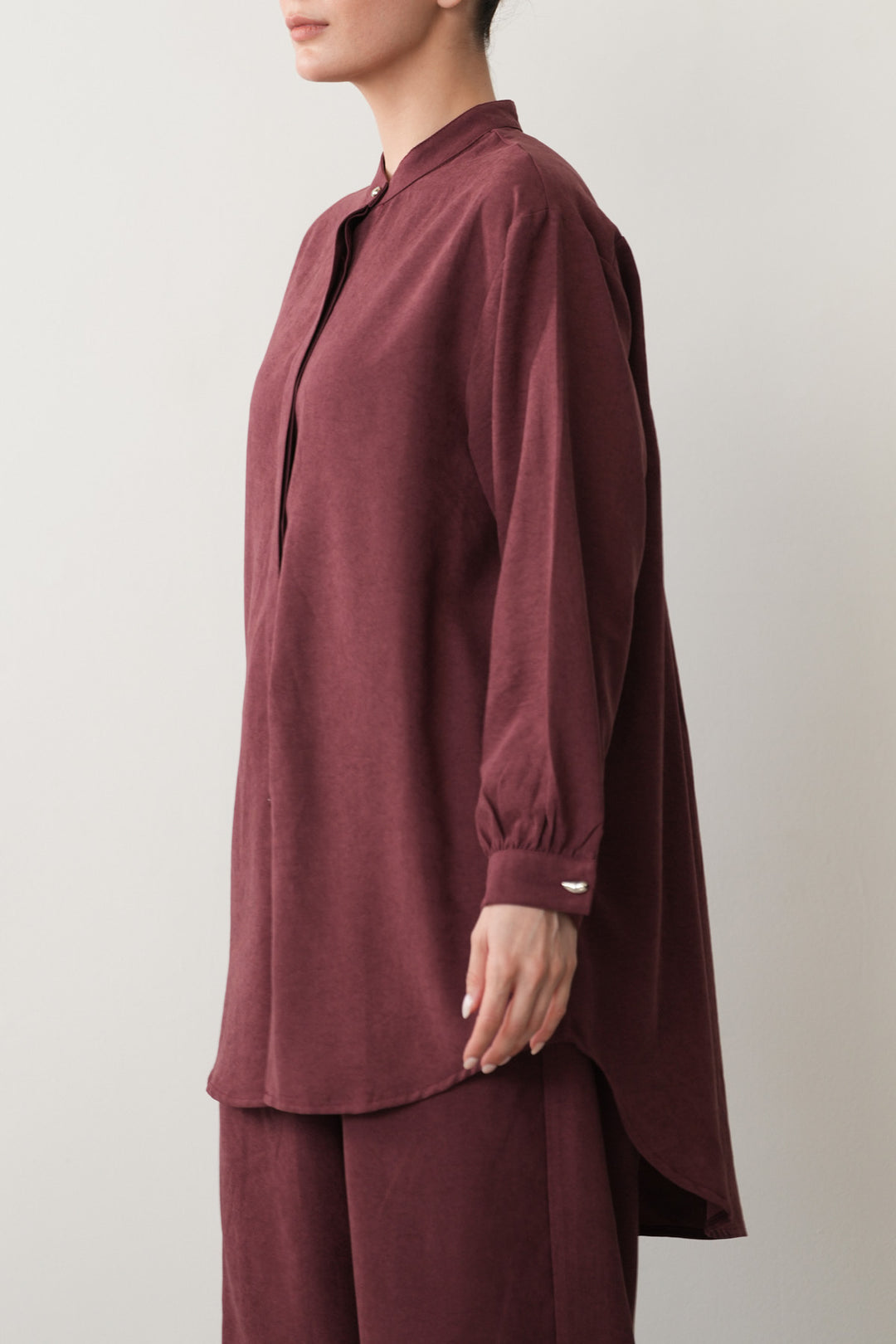 SUEDETTE COLLAR TUNIC