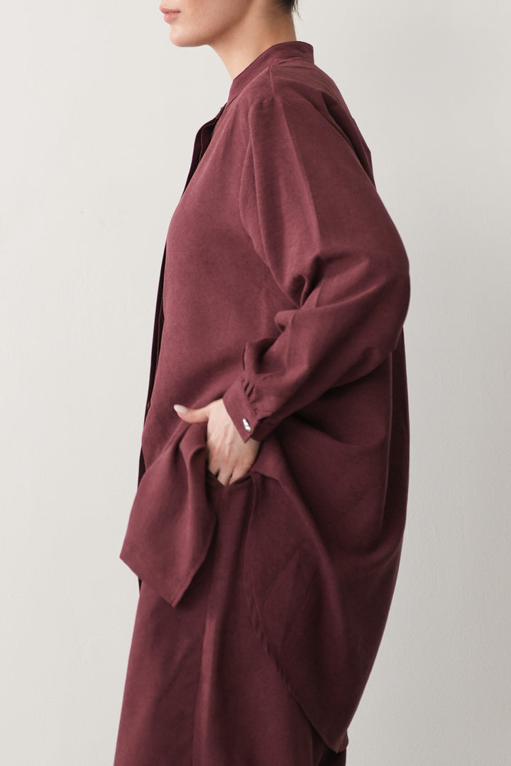 SUEDETTE COLLAR TUNIC