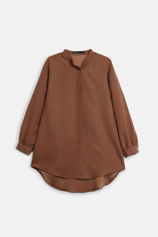 SUEDETTE COLLAR TUNIC