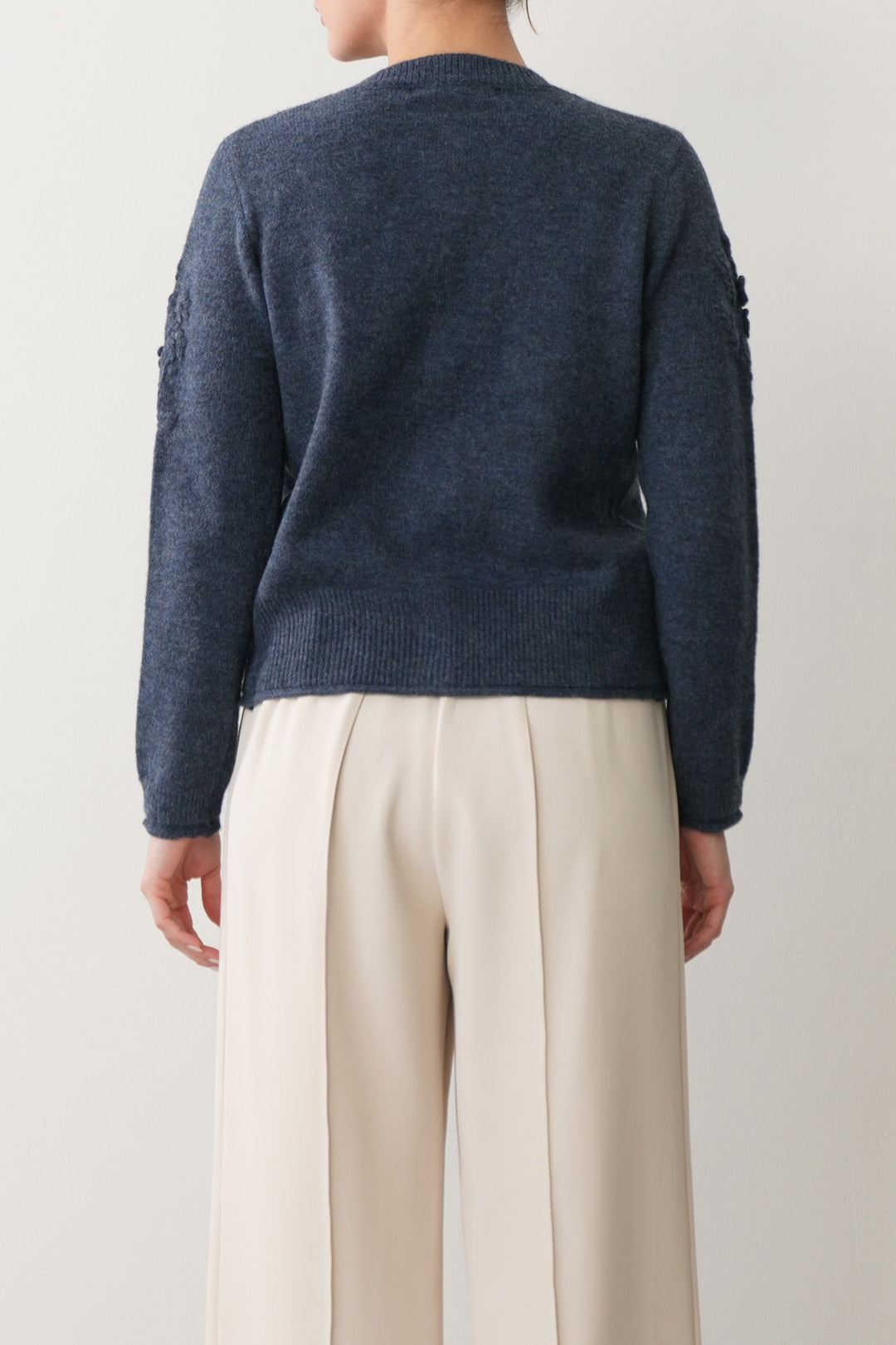 BLUE RIBBED CARDIGAN
