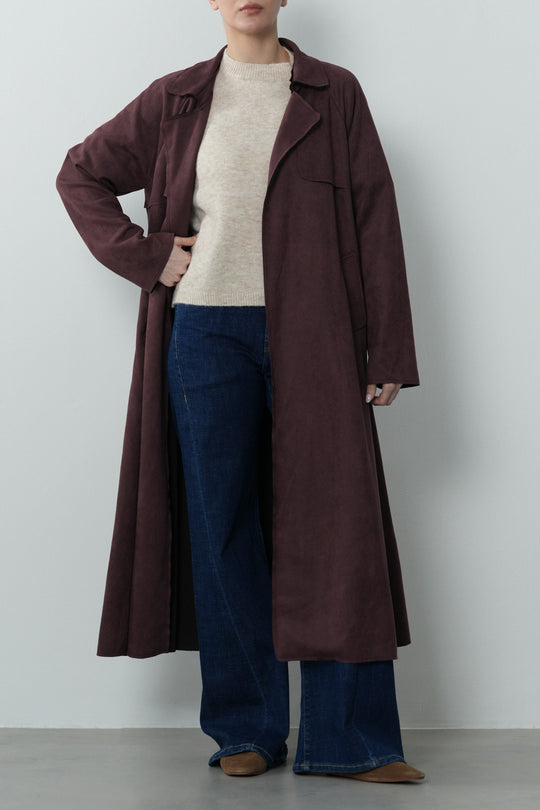 TRENCH SUEDETTE COAT