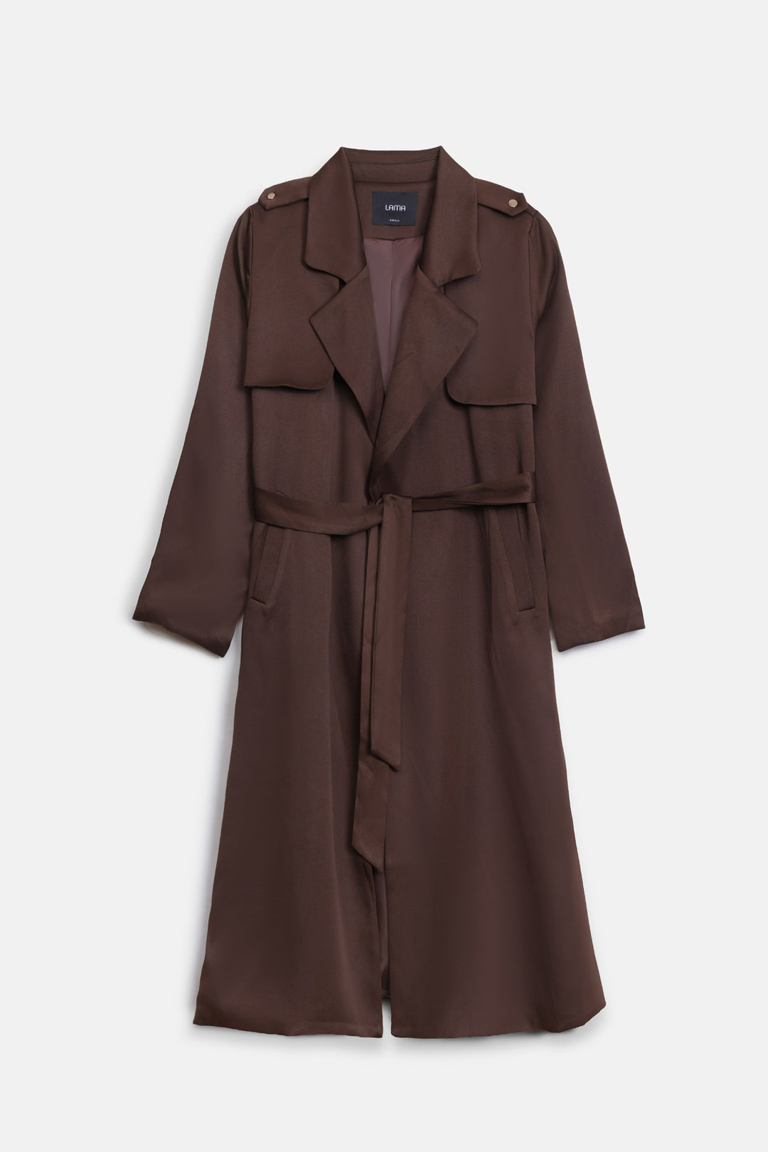 SILKY TRENCH STYLE COAT
