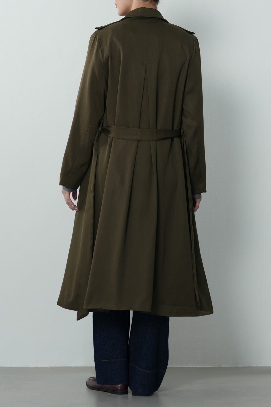 SILKY TRENCH STYLE COAT