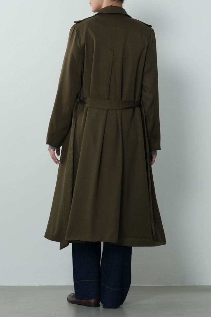 SILKY TRENCH STYLE COAT