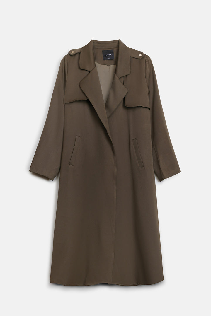 SILKY TRENCH STYLE COAT