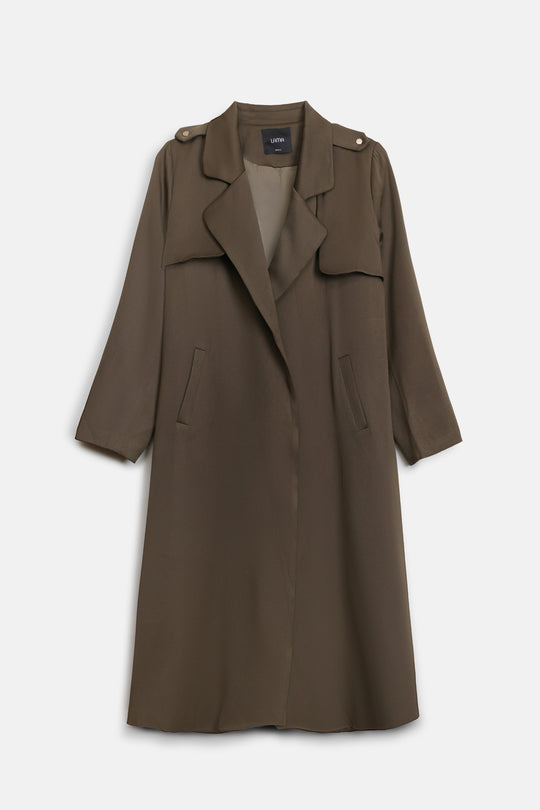 SILKY TRENCH STYLE COAT