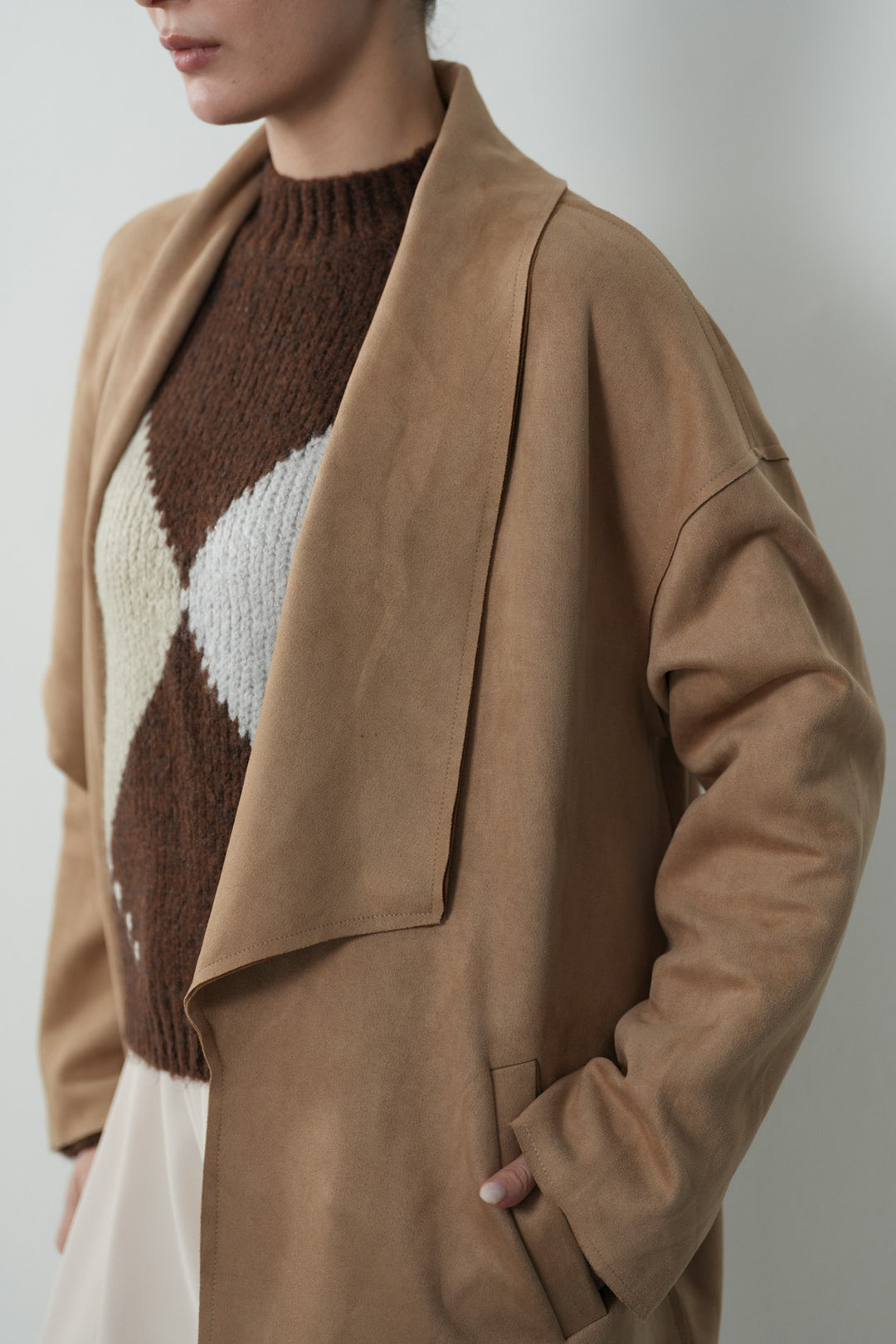 WATERFALL SUEDETTE COAT