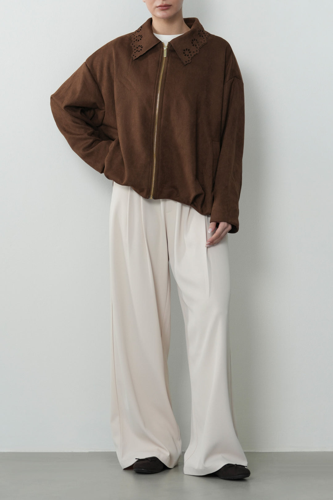CUTWORK SUEDETTE JACKET