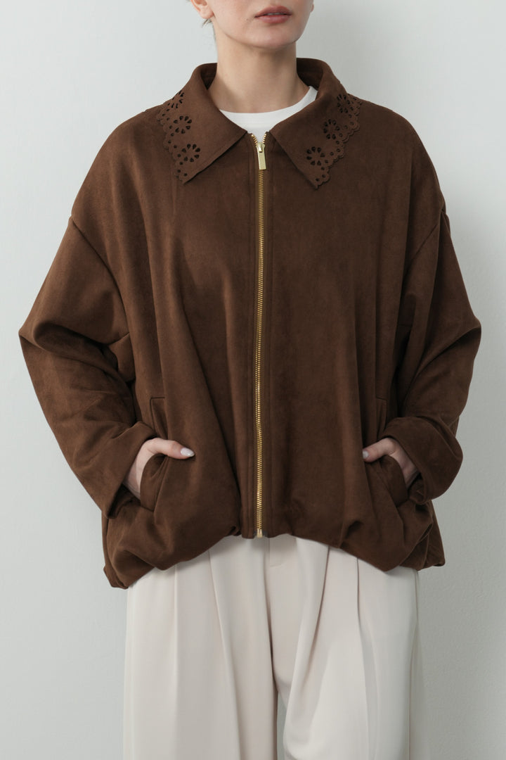 CUTWORK SUEDETTE JACKET