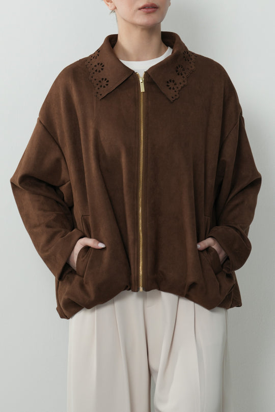 CUTWORK SUEDETTE JACKET