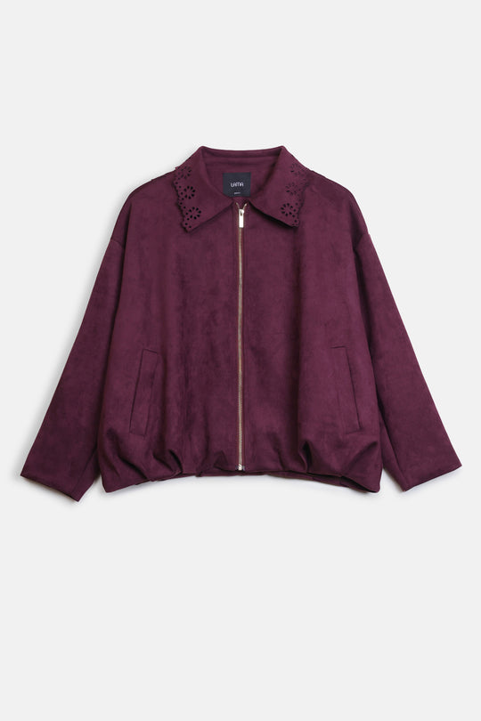CUTWORK SUEDETTE JACKET