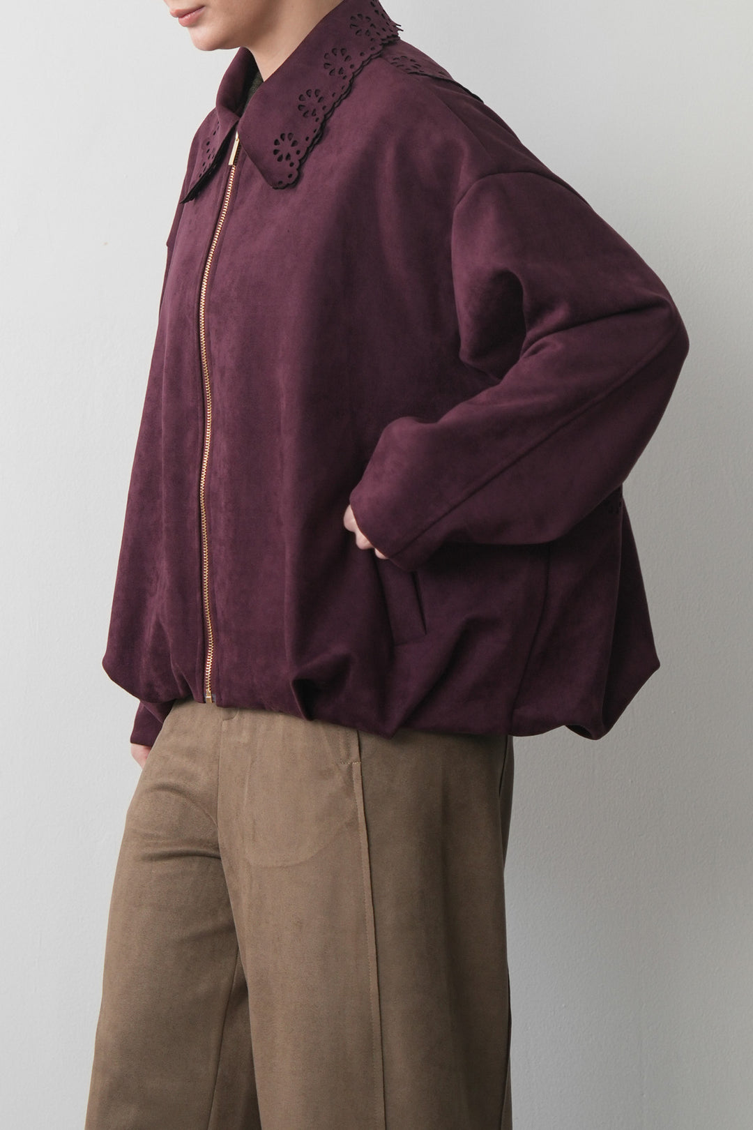 CUTWORK SUEDETTE JACKET