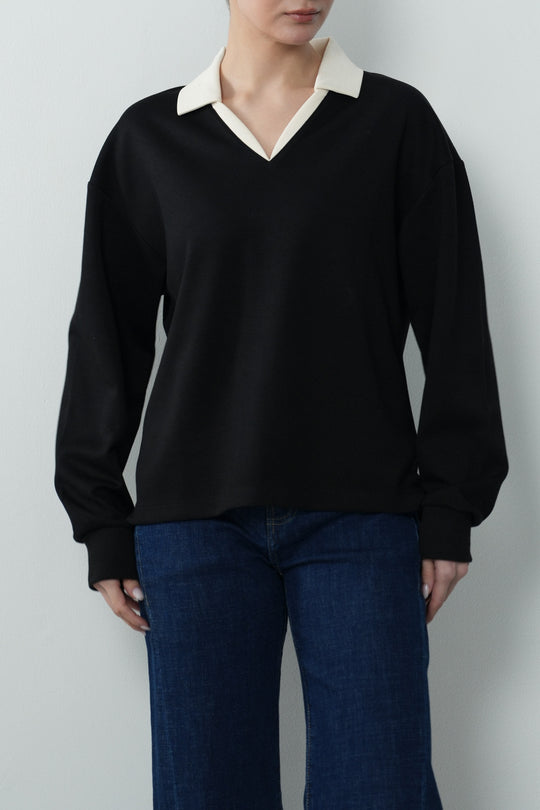 CONTRAST V NECK POLO