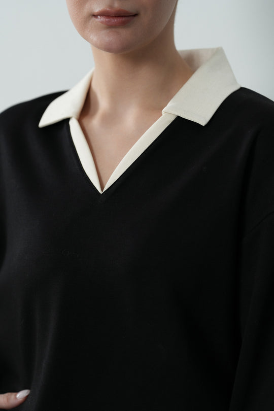 CONTRAST V NECK POLO