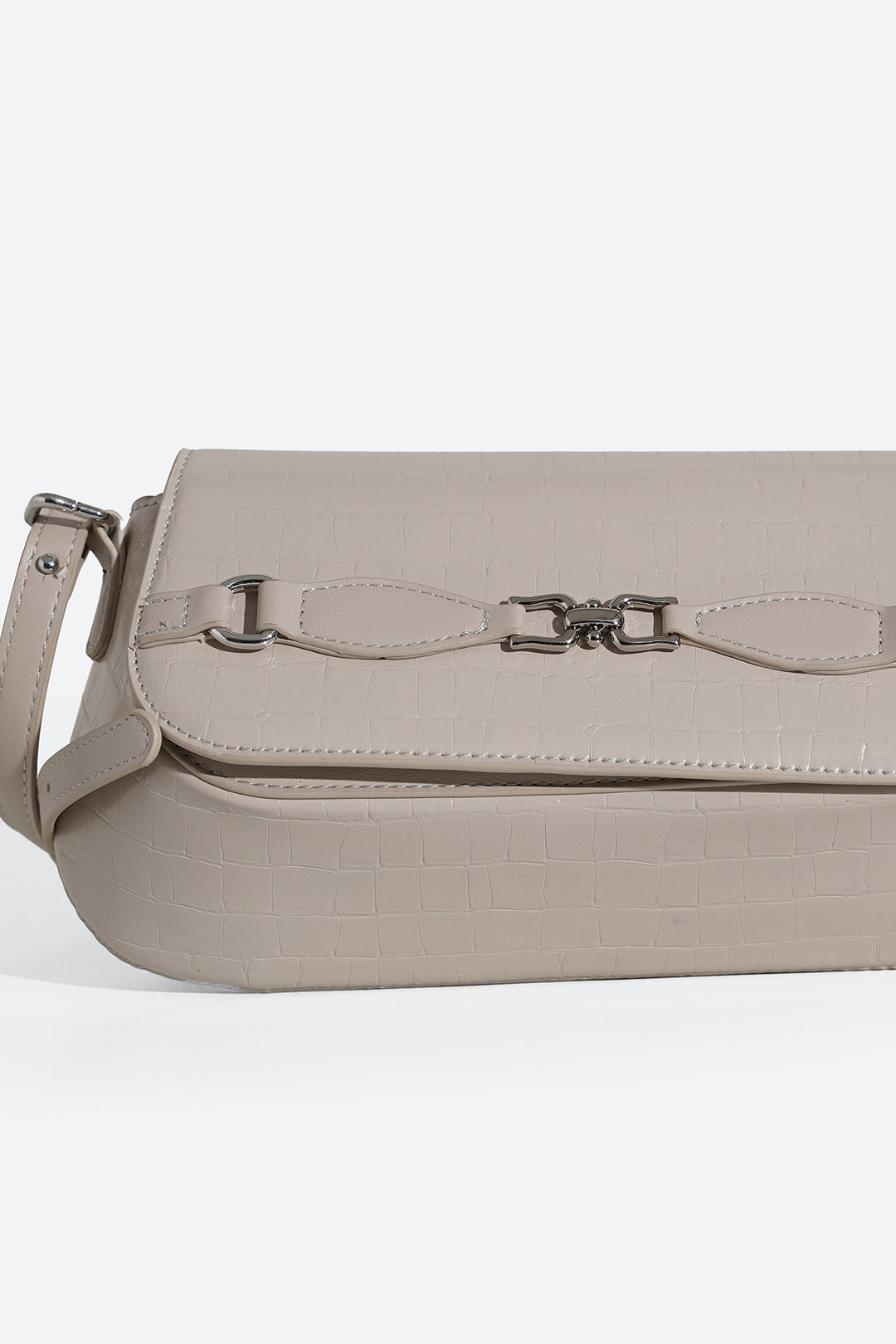 OFF WHITE CROC BUCKLE BAG