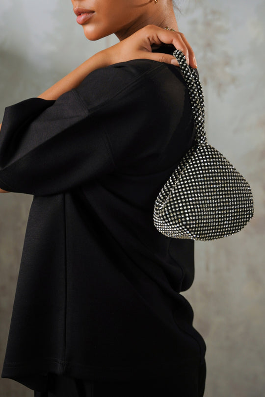 BLACK MINI STUD WRIST BAG