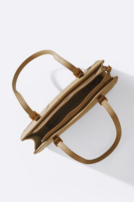 TAUPE FORM AND FUNCTION SHOULDER BAG