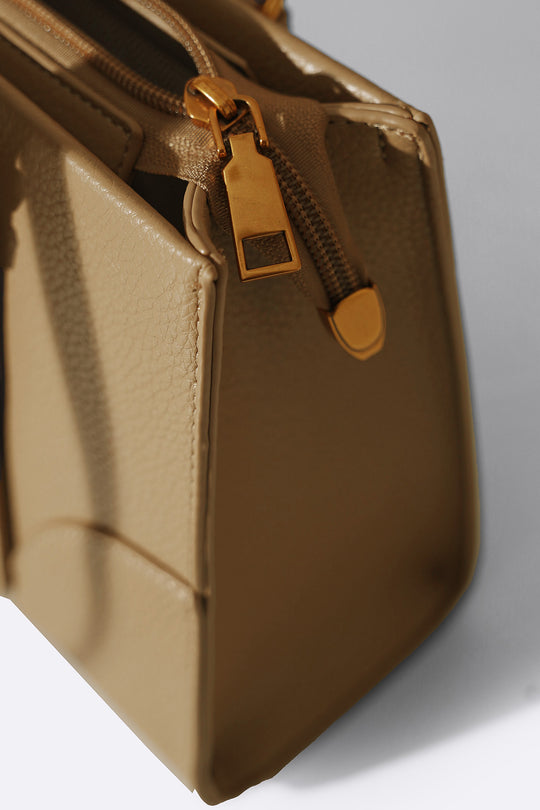 TAUPE FORM AND FUNCTION SHOULDER BAG