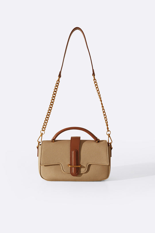 BEIGE YOLU TOP HANDLE BAG