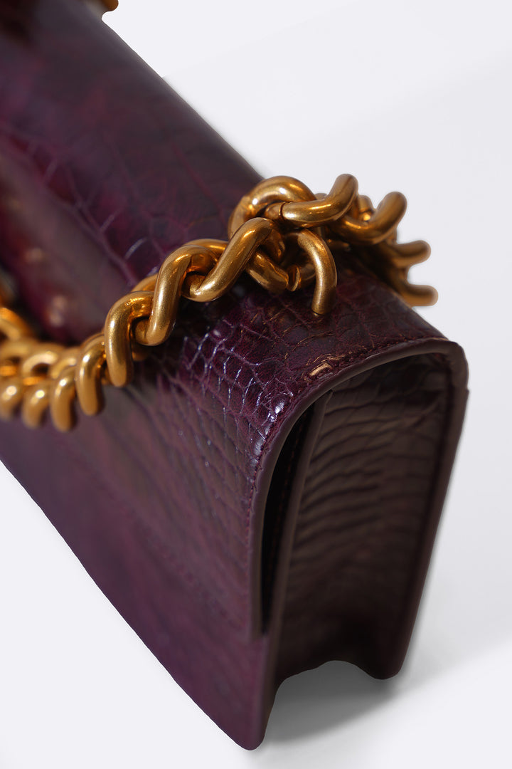 BURGUNDY BOXY STATEMENT BAG